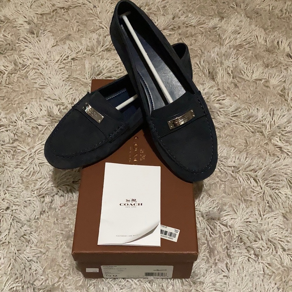 Coach Navy Moccasin size 10